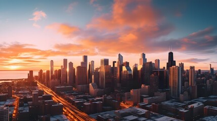 Capture the dawn of a new era in the futuristic skyline