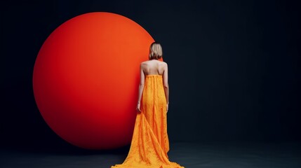Woman fashion shoot on the moon. Generative Ai