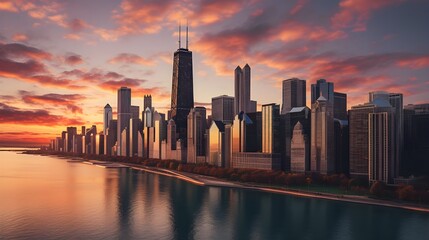 Harmonize your space with the captivating chicago skyline