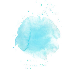 The watercolor spot is pale blue. Abstract background