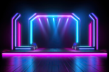 Fototapeta premium Stage Neon Background, Electrifying Neon Colors