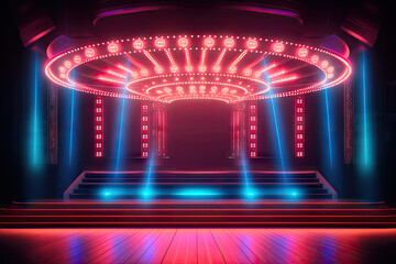 Stage Neon Background, Electrifying Neon Colors