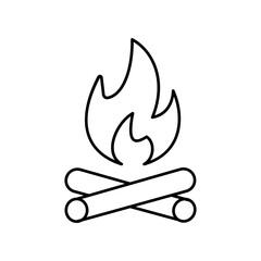 Bonfire Outline Vector Icon that can easily edit or modify


