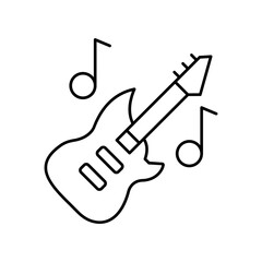 Guitar Outline Vector Icon that can easily edit or modify

