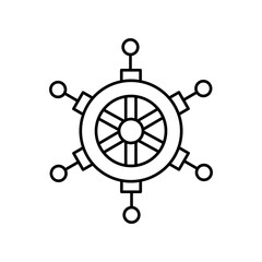 Obraz premium Driving wheel Outline Vector Icon that can easily edit or modify