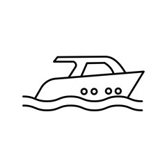 Boat Outline Vector Icon that can easily edit or modify

