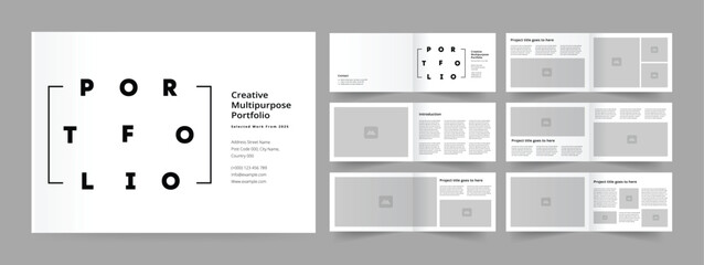 landscape portfolio design portfolio template design - obrazy, fototapety, plakaty