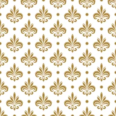 Poster Gold and white luxury vector seamless pattern. Ornament, Traditional, Ethnic, Arabic, Turkish, Indian motifs. Great for fabric and textile, wallpaper, packaging design or any desired idea. © Annartlab