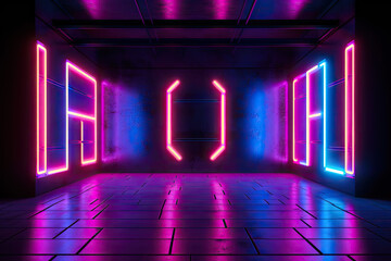 Fototapeta premium Neon Lights Backdrop, Neon Photo Booth