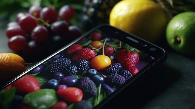 fruit and vegetables HD 8K wallpaper Stock Photographic Image