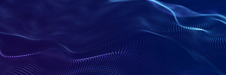 Obraz premium Futuristic particle sphere with broken structure. Big data technology background. 3d rendering.