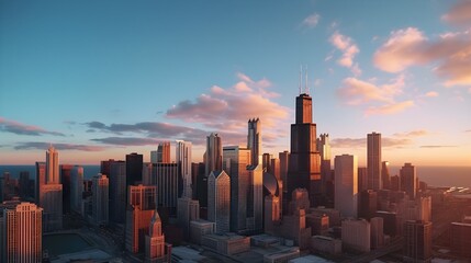 Adorn your walls with the graceful charm of a skyline photo - obrazy, fototapety, plakaty
