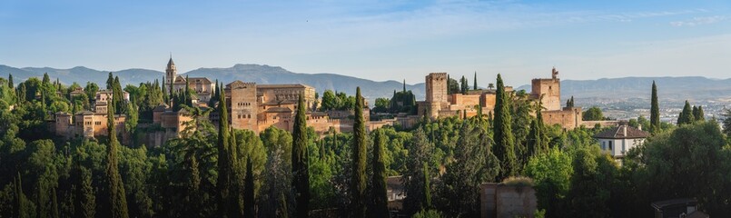 Fototapeta na wymiar Panoramic view of Alhambra - Granada, Andalusia, Spain