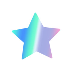 Obraz premium Holographic vector star isolated on white background. Rainbow gradient sticker, Y2K retro style patch, 90s, 00s.