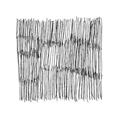 Vertical pencil strokes isolated on white background. Pen stripes, hand drawn doodles, graphic element.