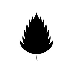 Black tree leaf vector illustration isolated on transparent background