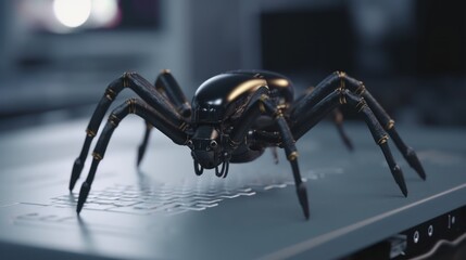 spider on the web HD 8K wallpaper Stock Photographic Image