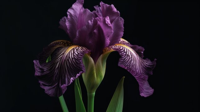 violet iris flower HD 8K wallpaper Stock Photographic Image
