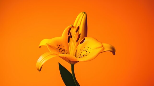 orange lily flower HD 8K wallpaper Stock Photographic Image