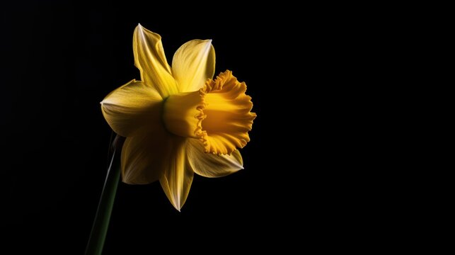 daffodil on black HD 8K wallpaper Stock Photographic Image