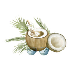 hand drawn tropical floral sticker collection