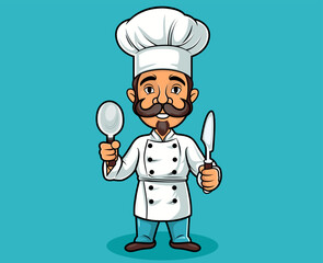 Cartoon chef mascot character 