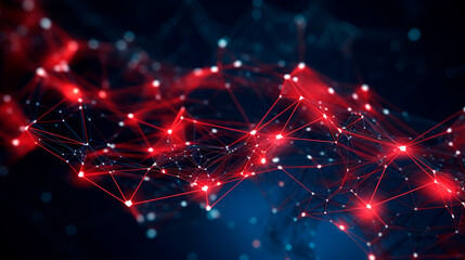 Fototapeta premium 3D network connections with plexus design background. Generative AI
