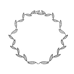 Round Floral Line Drawn Frame