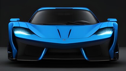 Frontside Futuristic AR concept, generative ai, Expensive supercar concept with grey background