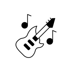 Guitar Glyph Vector Icon that can easily edit or modify

