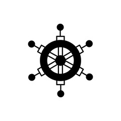 Obraz premium Driving wheel Glyph Vector Icon that can easily edit or modify