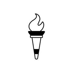 Ancient torch Glyph Vector Icon that can easily edit or modify

