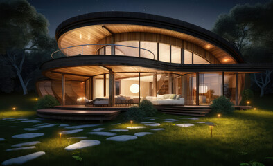 modern modern house 3d rendering, generative AI