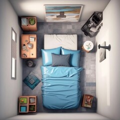 Obraz na płótnie Canvas luxury hotel room with bed, ai generative