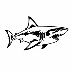 Fototapeta premium Shark illustration, Generative AI