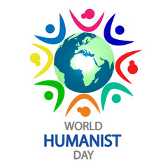 Humanist day world people planet, vector art illustration.