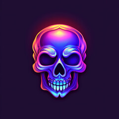 Skull logo illustration, Generative AI