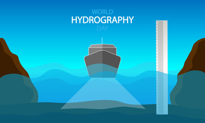 Hydrography day world ship, vector art illustration.