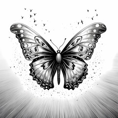 Butterfly illustration, Generative AI