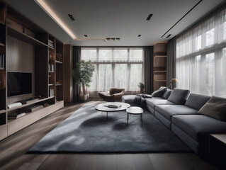 Obraz na płótnie Canvas High quality design of the living room interior