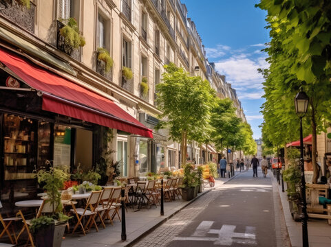 Colorful image of the streets of Paris in the summertime © Veniamin Kraskov