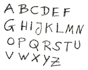 hand drawn sketch alphabet, cool PNG asset.