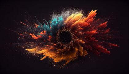 Abstract graphics made out of spinning particles - obrazy, fototapety, plakaty