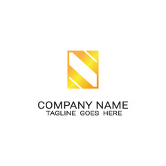 abstract business logo design gold color square shape.