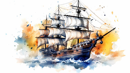 Pirate, ship, Generative AI, boat, fantasy