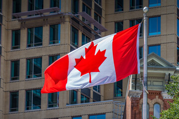 Closeup of Canadian National Flag