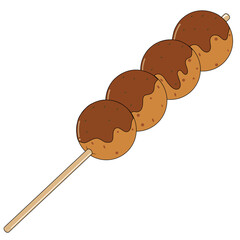 Meatballs skewers with sauce