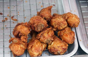 A nuggets fried chicken for prepare for sell.