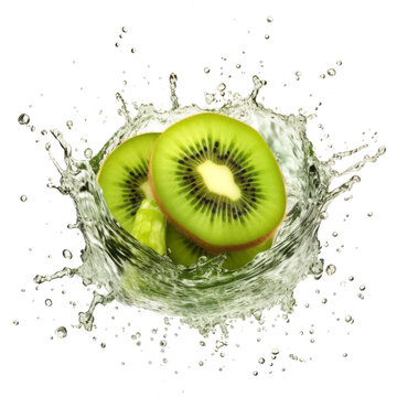 kiwi and water splash