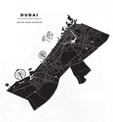 Dubai map vector poster flyer